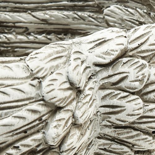 Floristik24 Pianta cuore piume pietra colata cuore grigio bianco 13×12×6 cm 2pz
