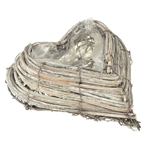 Prodotto Pianta viti in rattan a forma di cuore in bianco naturale 13 cmx14 cm 2 pezzi