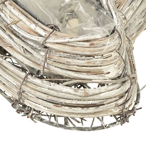 Prodotto Pianta viti in rattan a forma di cuore in bianco naturale 13 cmx14 cm 2 pezzi