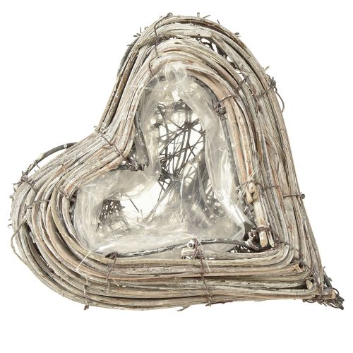 Prodotto Pianta viti in rattan a forma di cuore in bianco naturale 13 cmx14 cm 2 pezzi