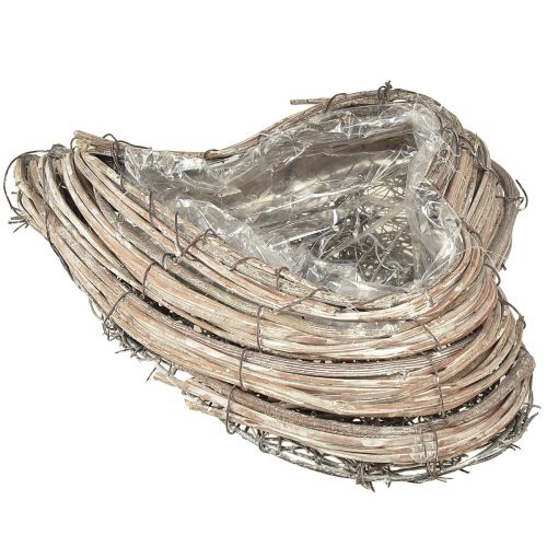 Prodotto Pianta viti in rattan cuore bianco naturale 20 cm x 24 cm x 6 cm 2 pezzi
