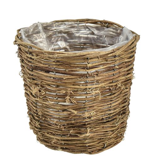 Cesto per piante in vaso di vite naturale 20 cm x 17 cm x 14 cm