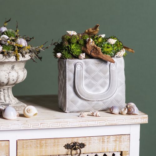 Prodotto Borsa per fioriera in cemento con vaso per piante 18×11×15,5 cm
