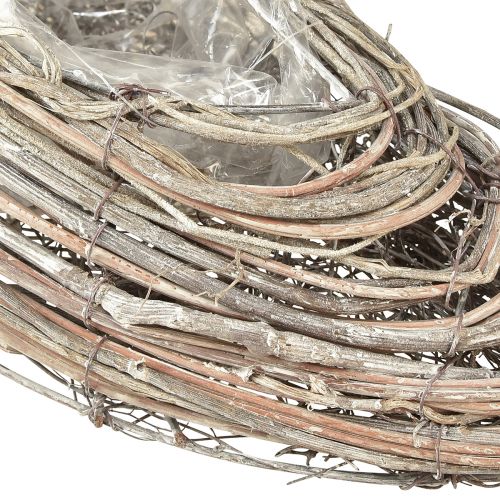 Prodotto Pianta barca pianta onda rattan bianco naturale 45x16 cm
