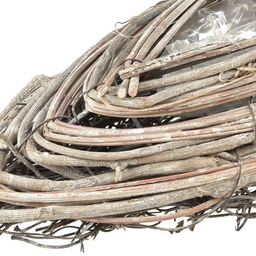 Prodotto Barche per piante viti in rattan bianco naturale 40x13 cm 2 pezzi