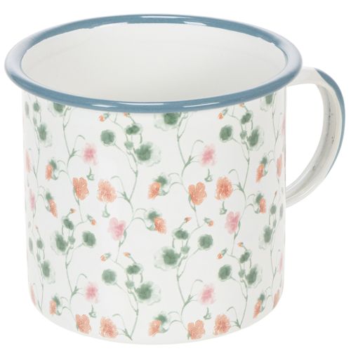 Floristik24 Vaso per piante in smalto, coppa decorativa con motivi floreali, Ø11cm