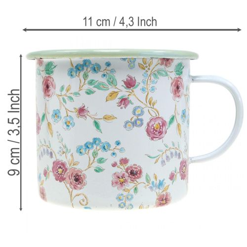 Prodotto Vaso per rose in smalto, decorativo, con manico, bianco, Ø9,5 cm