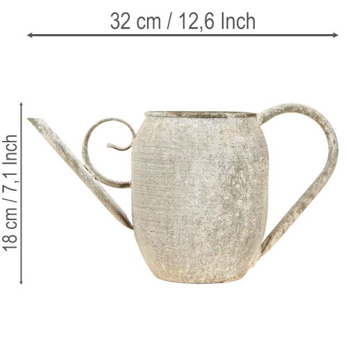 Vaso/annaffiatoio vintage in metallo, decorazione da giardino antica, 32x10,5x18 cm | Floristik24.it