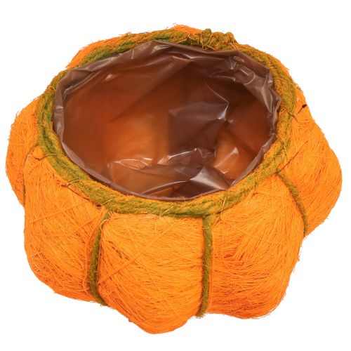 Prodotto Vaso per piante decorazione zucca arancione/giallo-verde sisal Ø21cm H12cm
