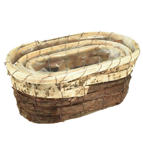 Prodotto Vassoio per piante, legno naturale, 3 colori, L29,5/25/23 cm, set da 3