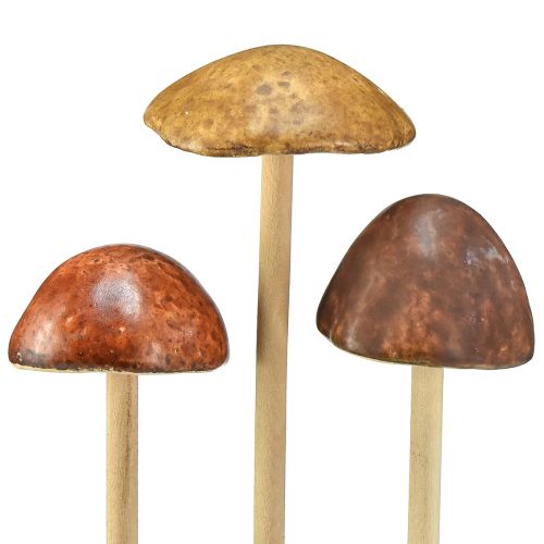 Prodotto Funghi decorativi su stecco, marroni 5,5 cm - decorazione autunnale per giardino e soggiorno - 6 pz
