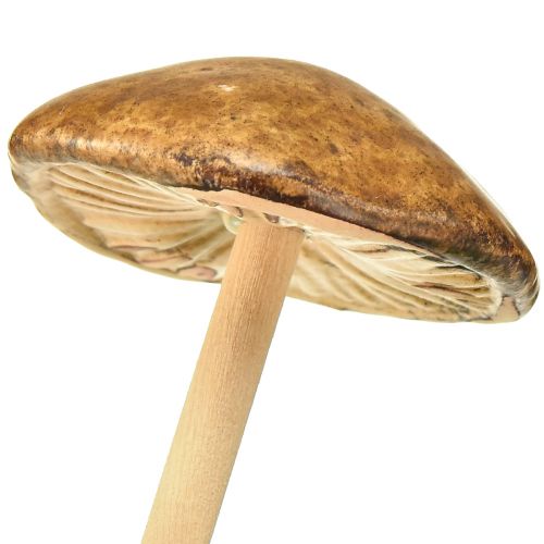 Prodotto Funghi decorativi su stecco, marroni 5,5 cm - decorazione autunnale per giardino e soggiorno - 6 pz
