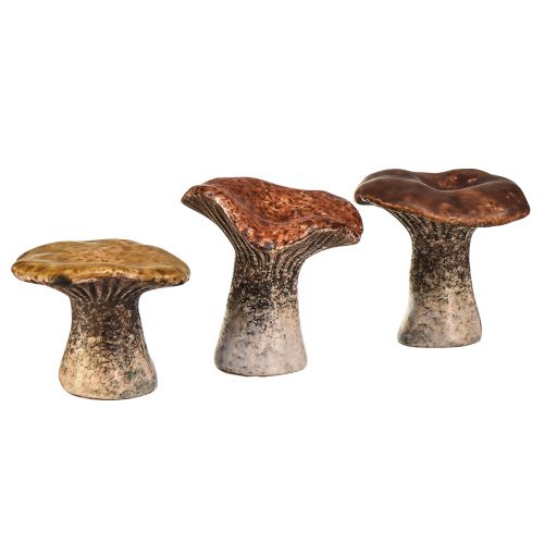 Floristik24 Figure decorative di funghi ispirate alla natura - Varie tonalità di marrone, 6,4 cm - Accenti affascinanti per giardino e casa Confezione da 3