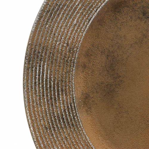 Floristik24 Piatto decorativo in plastica con effetto ruggine Ø33cm