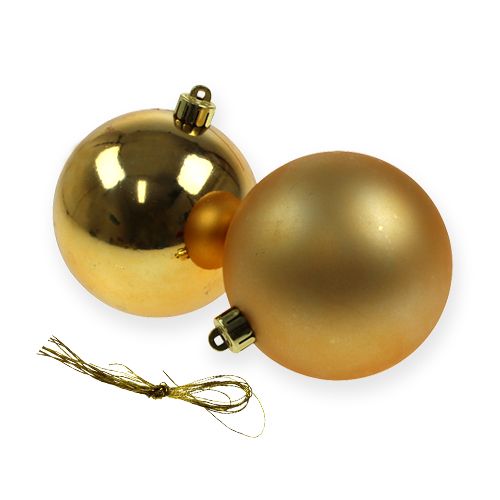 Prodotto Palline per albero di Natale in plastica oro 8 cm 6 pezzi