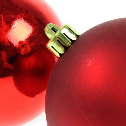 Prodotto Palline per albero di Natale in plastica rossa 8 cm 6 pezzi