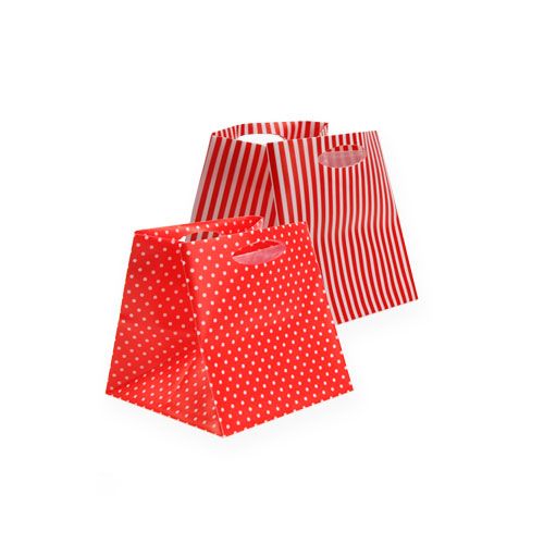 Floristik24 Sacchetto di plastica tipo rosso. 6,5 cm x 6,5 cm 12 pezzi