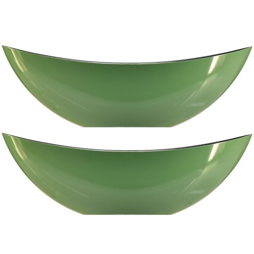 Prodotto Moderna ciotola a mezzaluna verde in plastica 39 cm - versatile per la decorazione - 2 pezzi