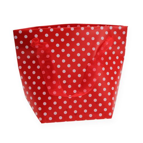 Floristik24 Sacchetto regalo rosso, bianco 22,5 cm 8 pezzi