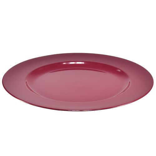 Prodotto Piatti versatili in plastica rosso scuro – 28 cm, perfetti per la decorazione e l&#39;uso esterno – 4 pezzi