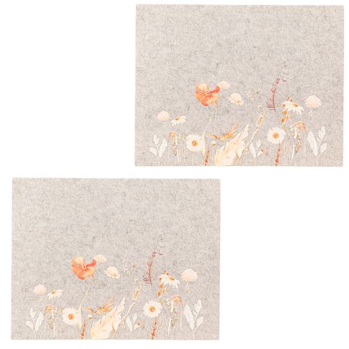 Prodotto Tovagliette in feltro con motivo floreale – tovagliette eleganti per la decorazione naturale della tavola 45x35cm 2 pezzi