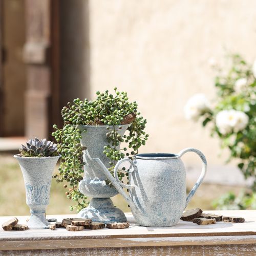 Prodotto Vaso a calice Design Antico Bianco Blu Ø16.5cm H24cm