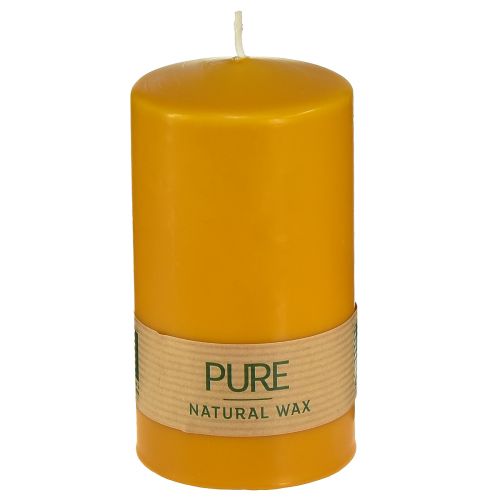 Floristik24 Candela a colonna PURE giallo miele Candele Wenzel 130/70mm
