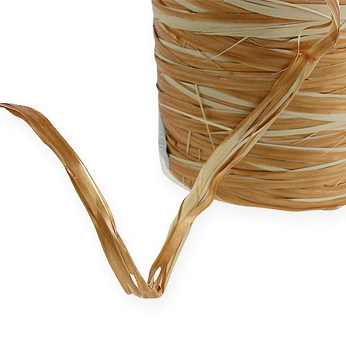 Floristik24 Nastro di rafia bicolore oro crema 200m