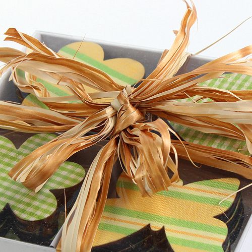 Floristik24 Nastro di rafia bicolore oro crema 200m