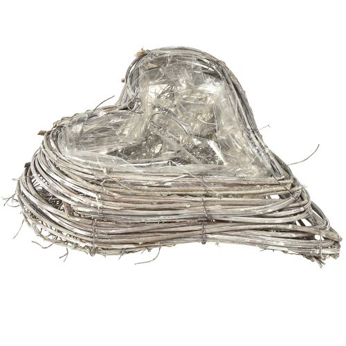 Prodotto Cuore in rattan pianta cuore viti in rattan bianco naturale 20x24 cm