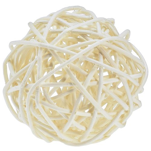 Decorazione da tavolo a forma di sfera in rattan sbiancato, colore crema, Ø5cm, 24 pezzi acquistare | Floristik24.it