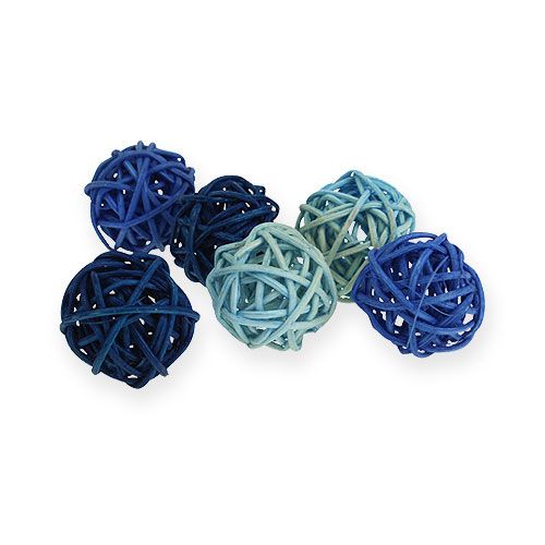 Floristik24 Mix di colori di palline in rattan Ø2cm - 2,5cm 72 pz