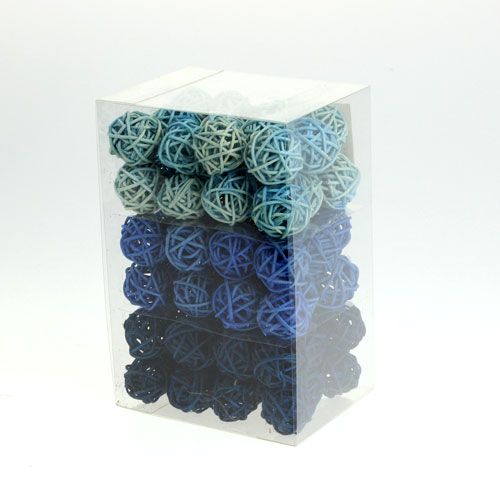 Floristik24 Mix di colori di palline in rattan Ø2cm - 2,5cm 72 pz