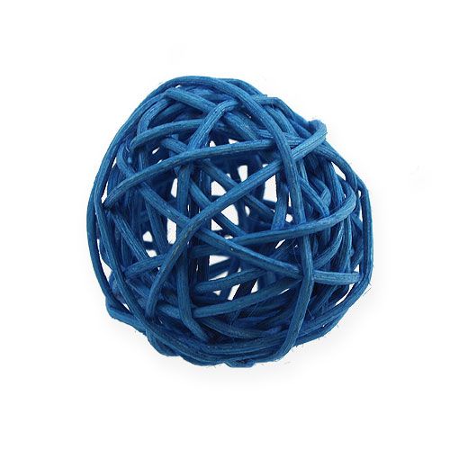 Floristik24 Palla in rattan azzurro, blu, blu scuro 30pz.