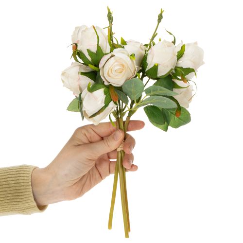 Prodotto Bouquet di fiori artificiali di rose per una decorazione elegante della tavola, 31 cm, 3 pezzi