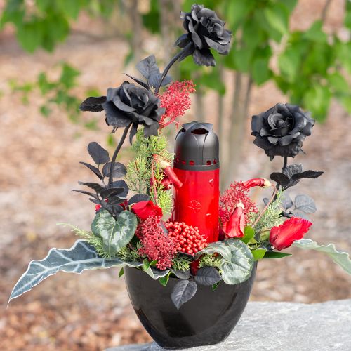 Prodotto Fiore di seta rosa nero 63cm