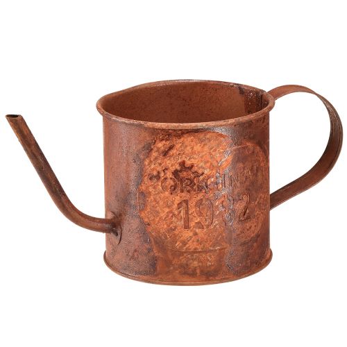 Prodotto Annaffiatoio decorativo color ruggine mini vaso per piante in metallo Ø10cm H9cm