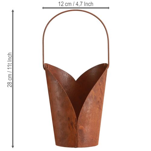 Prodotto Cuore decorativo in metallo arrugginito con maniglia per appenderlo, 12 x 15,5 cm, 2 pezzi