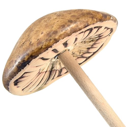 Prodotto Funghi rustici in ceramica su bastoncino - suggestiva decorazione autunnale 4 cm 6 pz