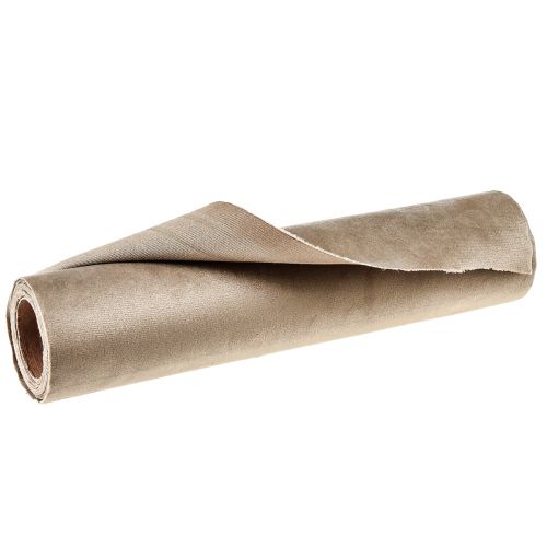 Prodotto Runner da tavolo in velluto beige, 28×270 cm - Elegante runner da tavolo in tessuto decorativo per decorazioni festive