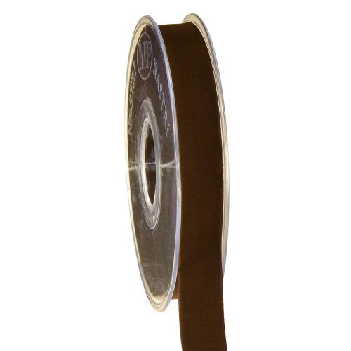 Nastro di velluto marrone decorativo 15mm 7m