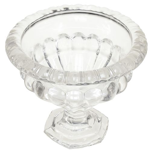 Prodotto Ciotola classica in vetro con base in design vintage – Trasparente, Ø13cm x 11 cm – Utilizzo versatile per la decorazione di trofei