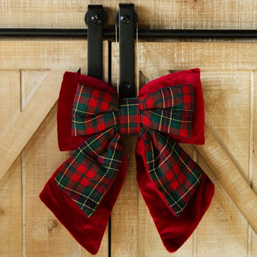 Prodotto Fiocco in velluto scozzese rosso per interni 21×23 cm