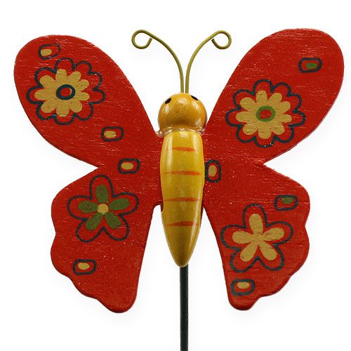 Floristik24 Farfalle colorate su stecco 7cm 24 pezzi