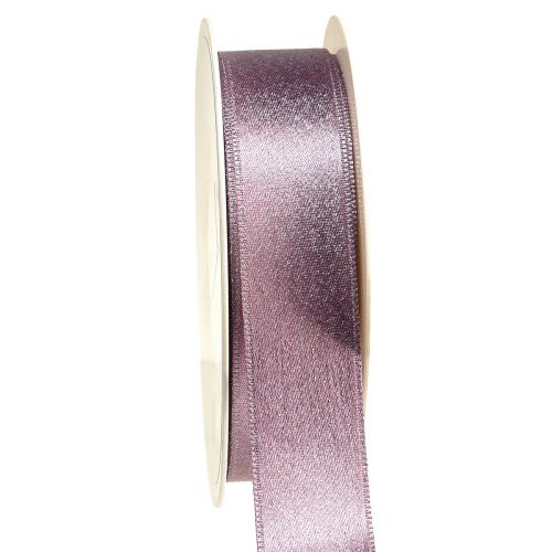 Nastro decorativo, nastro lucido, rosa, larghezza 25 mm, lunghezza 20 m