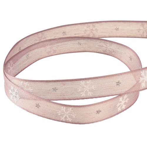 Prodotto Nastro decorativo fiocchi di neve nastro decorativo rosa L15mm L15m
