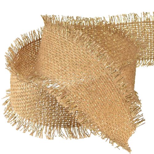Prodotto Nastro decorativo con frange marrone oro L40mm L15m