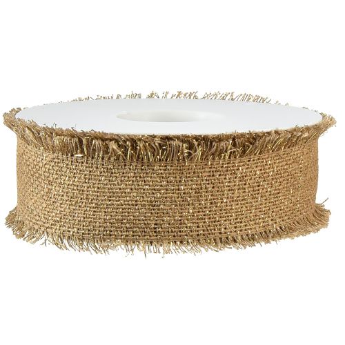 Prodotto Nastro decorativo con frange marrone oro L40mm L15m