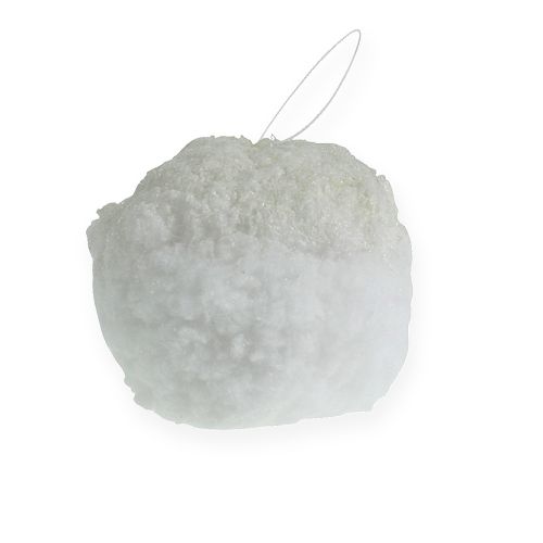 Floristik24 Palla di neve con glitter, bianco 14 cm