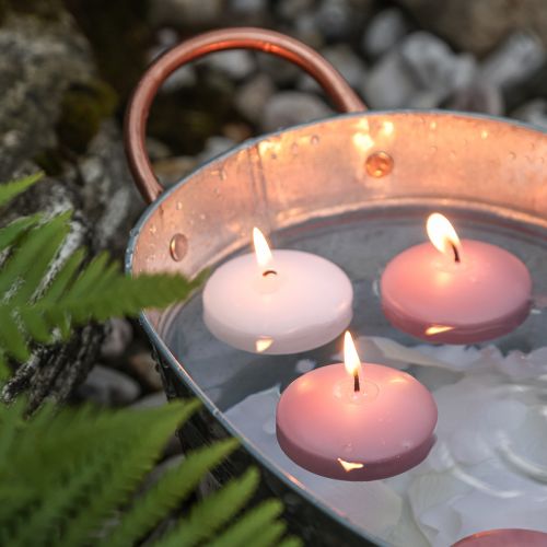 Floristik24 Candele galleggianti Candele galleggianti Rosa Ø4.5cm H3cm 8 pz